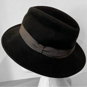 New York Hat Co Men's Classic Wool Wide Brim Fedora Hat Plain